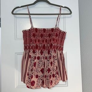 Lucky Brand Red Floral Tank Top